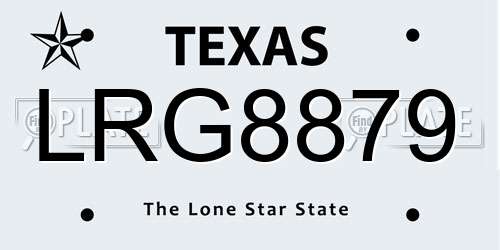 LRG8879 Texas License Plate