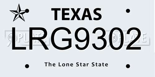 LRG9302 Texas License Plate
