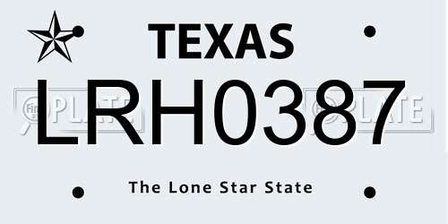 LRH0387 Texas License Plate