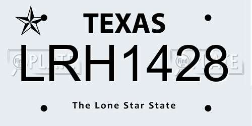 LRH1428 Texas License Plate