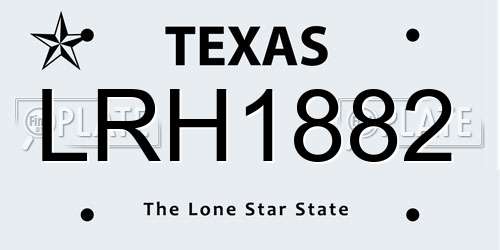 LRH1882 Texas License Plate