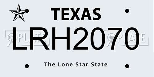 LRH2070 Texas License Plate