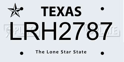 LRH2787 Texas License Plate