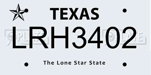 LRH3402 Texas License Plate