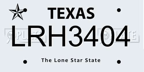 LRH3404 Texas License Plate