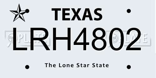 LRH4802 Texas License Plate