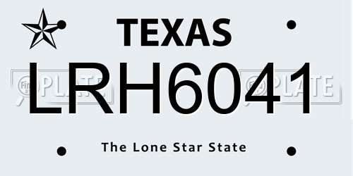 LRH6041 Texas License Plate