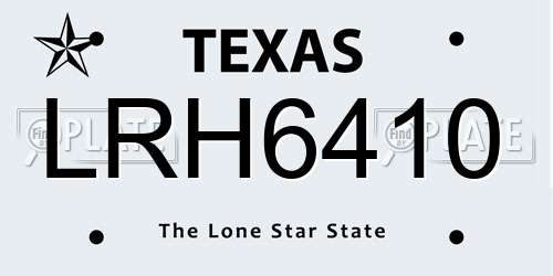 LRH6410 Texas License Plate