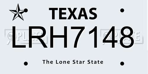 LRH7148 Texas License Plate