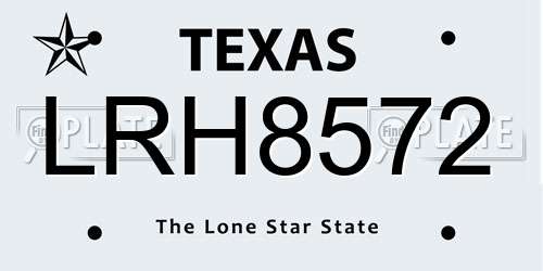 LRH8572 Texas License Plate