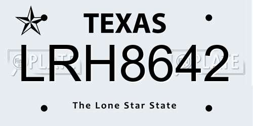 LRH8642 Texas License Plate