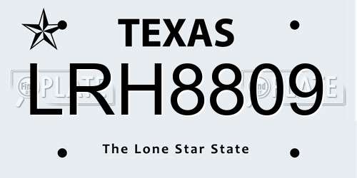 LRH8809 Texas License Plate