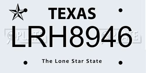 LRH8946 Texas License Plate