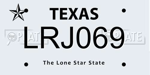 LRJ069 Texas License Plate