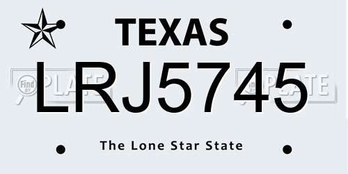 LRJ5745 Texas License Plate