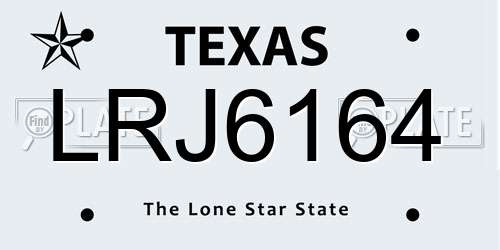 LRJ6164 Texas License Plate