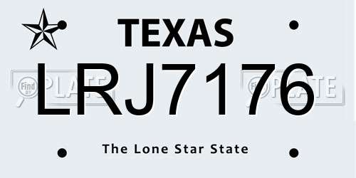 LRJ7176 Texas License Plate