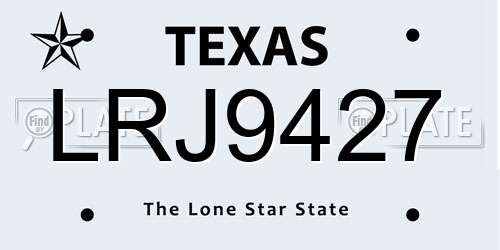 LRJ9427 Texas License Plate