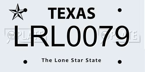 LRL0079 Texas License Plate