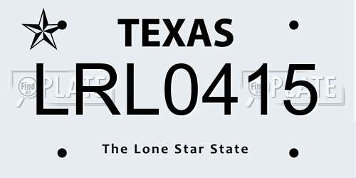 LRL0415 Texas License Plate