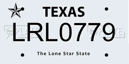 LRL0779 Texas License Plate