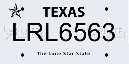 LRL6563 Texas License Plate
