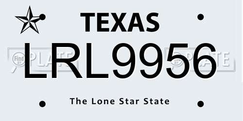 LRL9956 Texas License Plate