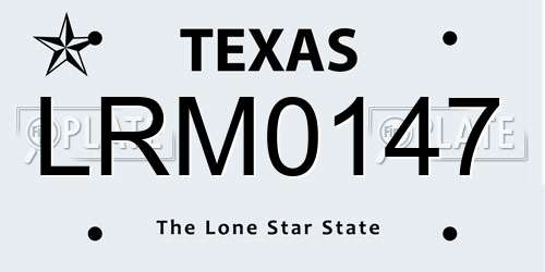 LRM0147 Texas License Plate