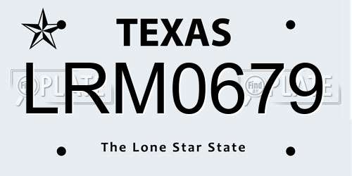 LRM0679 Texas License Plate