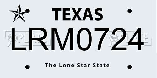 LRM0724 Texas License Plate