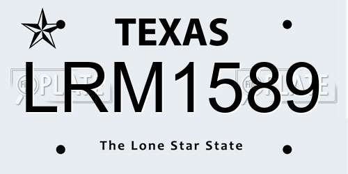LRM1589 Texas License Plate