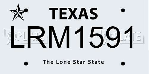 LRM1591 Texas License Plate