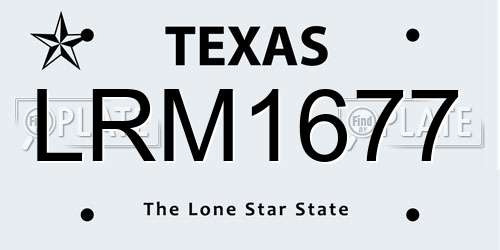 LRM1677 Texas License Plate