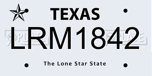 LRM1842 Texas License Plate