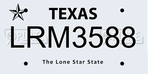 LRM3588 Texas License Plate