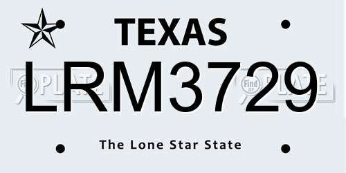 LRM3729 Texas License Plate