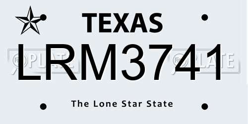 LRM3741 Texas License Plate