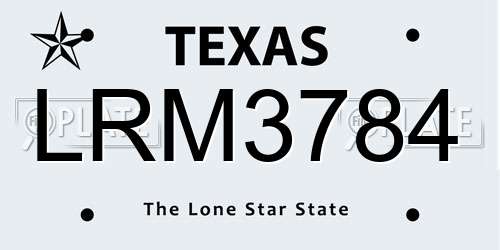 LRM3784 Texas License Plate