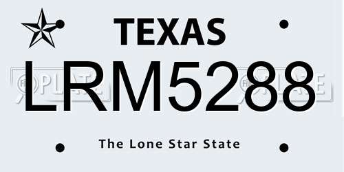 LRM5288 Texas License Plate