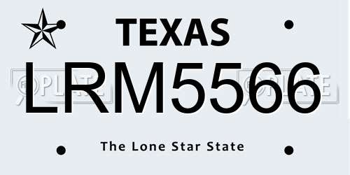 LRM5566 Texas License Plate