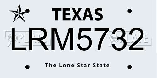 LRM5732 Texas License Plate