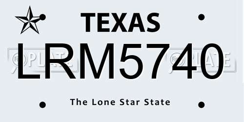 LRM5740 Texas License Plate