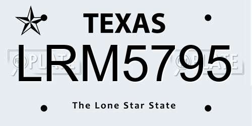 LRM5795 Texas License Plate
