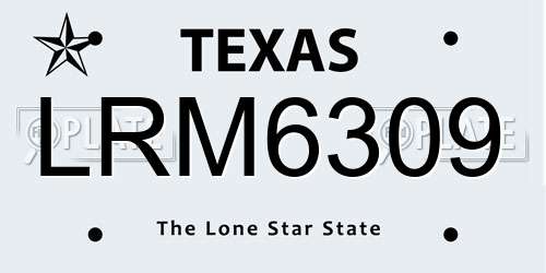 LRM6309 Texas License Plate