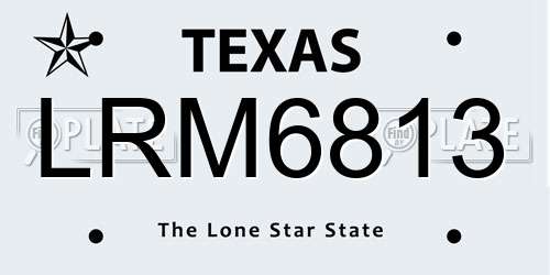 LRM6813 Texas License Plate