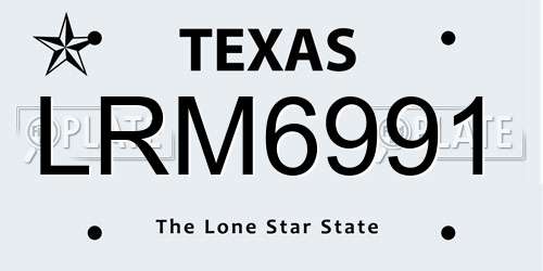 LRM6991 Texas License Plate