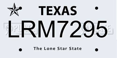 LRM7295 Texas License Plate