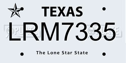 LRM7335 Texas License Plate
