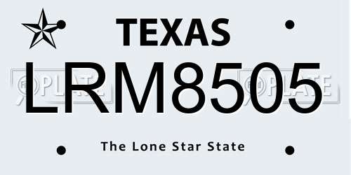 LRM8505 Texas License Plate