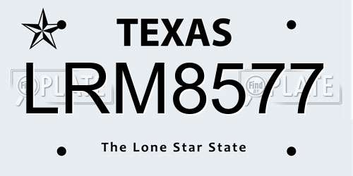 LRM8577 Texas License Plate